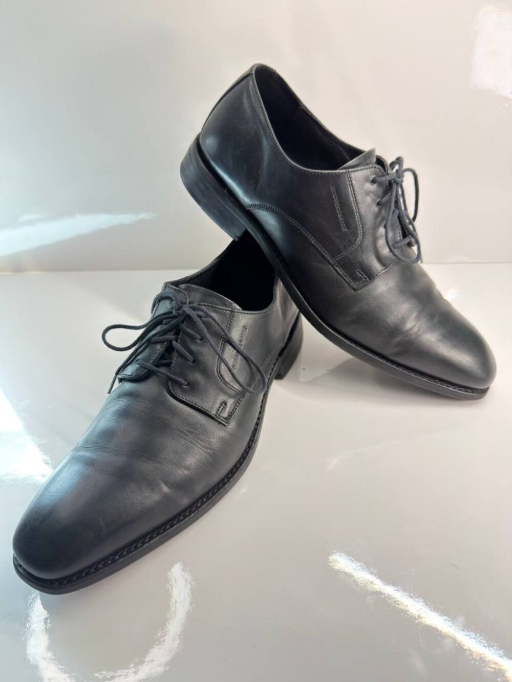 Roberto Santi Black Leather Dress Shoes – Classic & Elegant - US 9